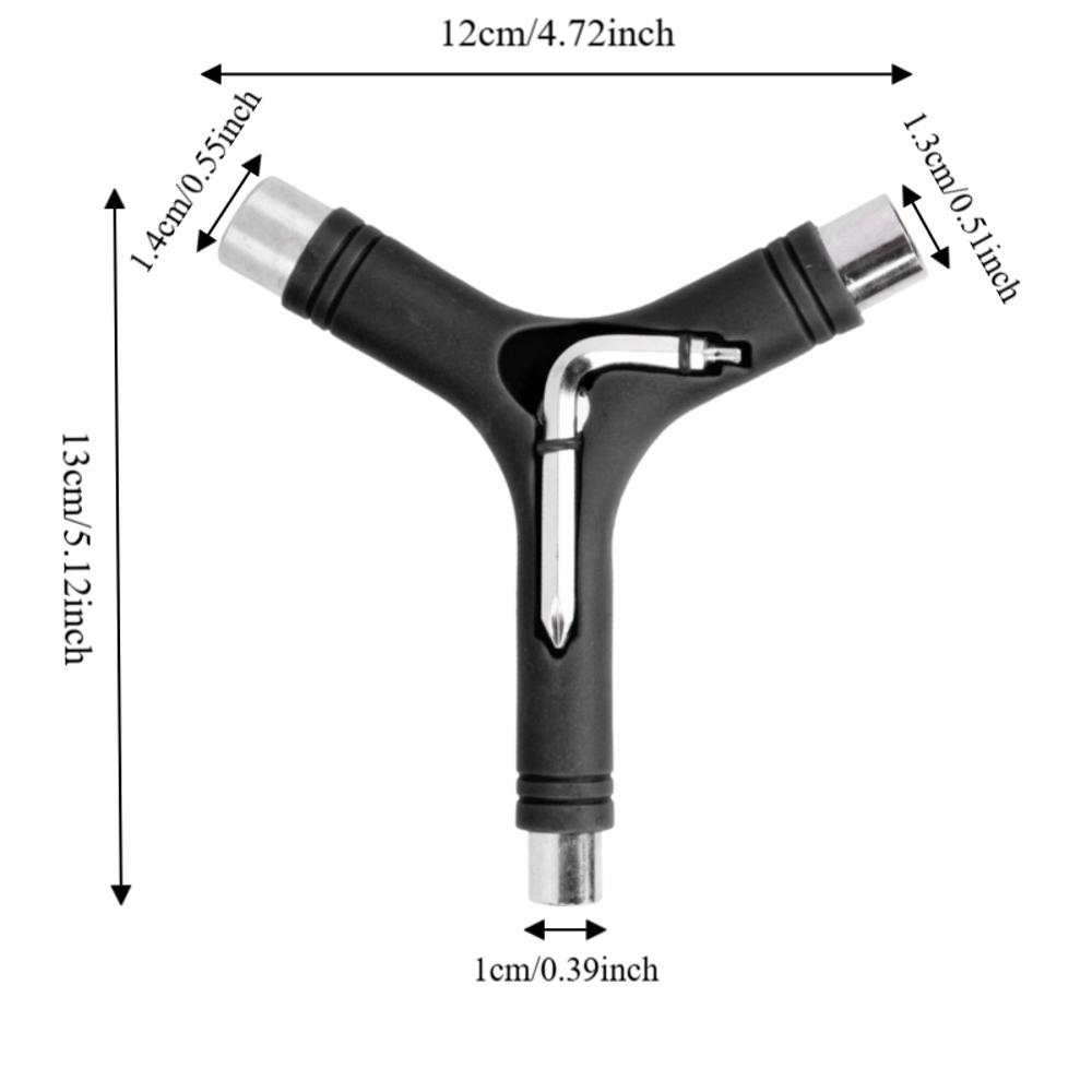 2PCS Y Type Skateboard Wrench Five Functions Longboard Wrench Durable Skate Wrench For Longboard