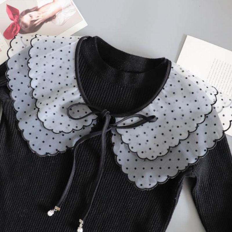 Embroidery Fake Collar Women Detachable Collars Big Lapel White False Collar Shirt Shawl Kragen Sahte Yaka Kraagje Nep Dames