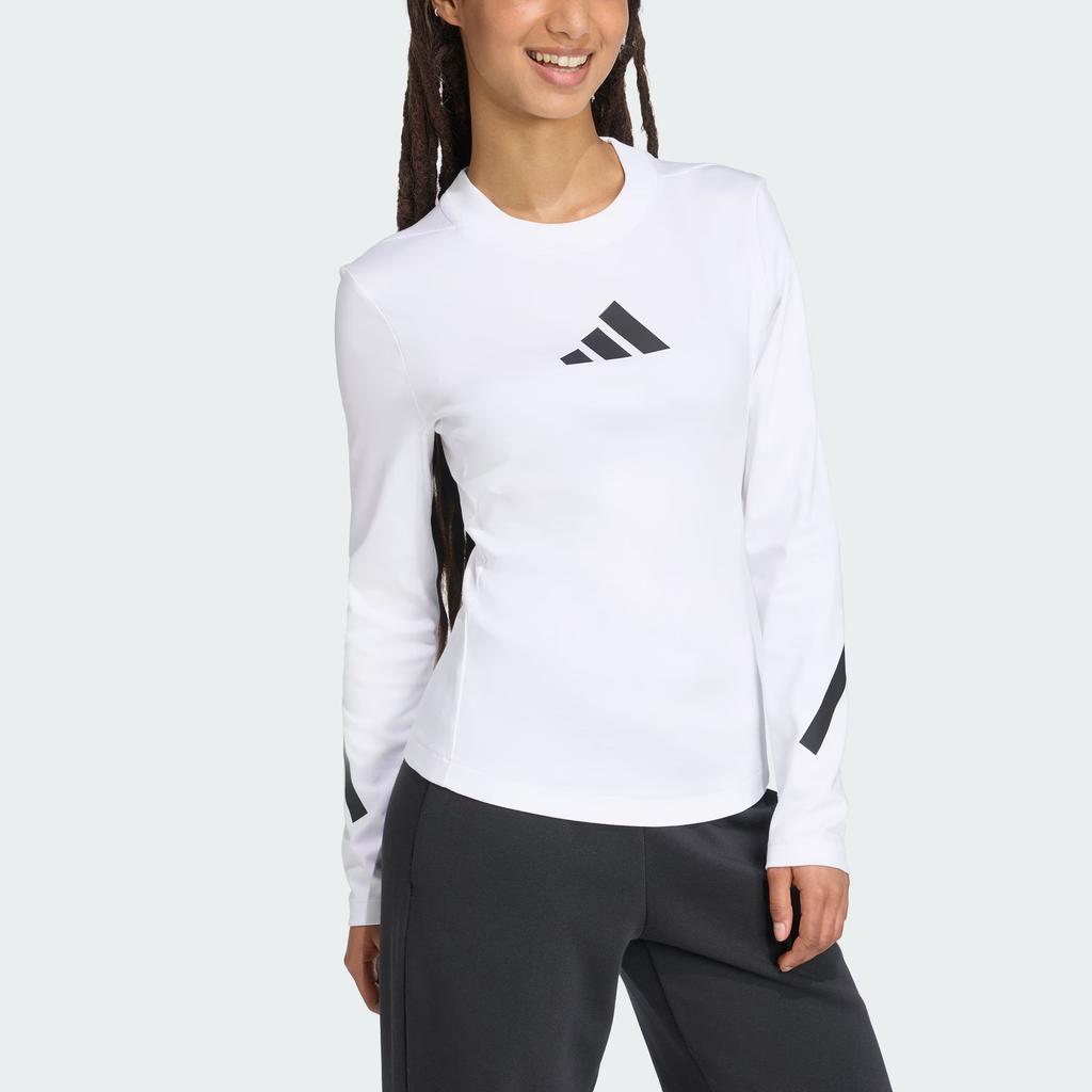 adidas Серия Истинное Исцеление Пуловер с круглым вырезом Приталенная Футболка с длинным рукавом Женские футболки KE4906