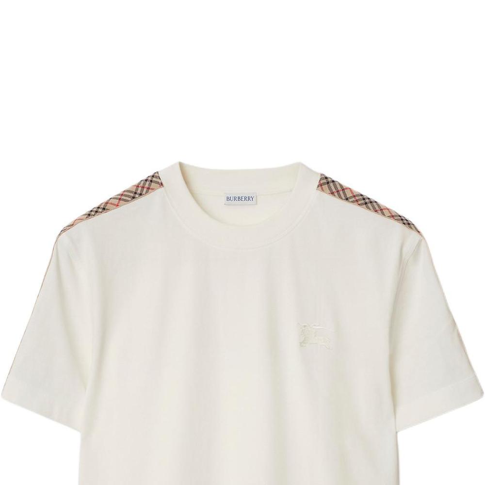 Burberry checkered-trim cotton T-shirt 81062461