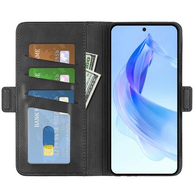 Текстурный чехол-подставка из телячьей кожи для Honor 90 Lite 5G/X50i 5G, кожаный кошелек из ПУ, противоударный чехол для телефона