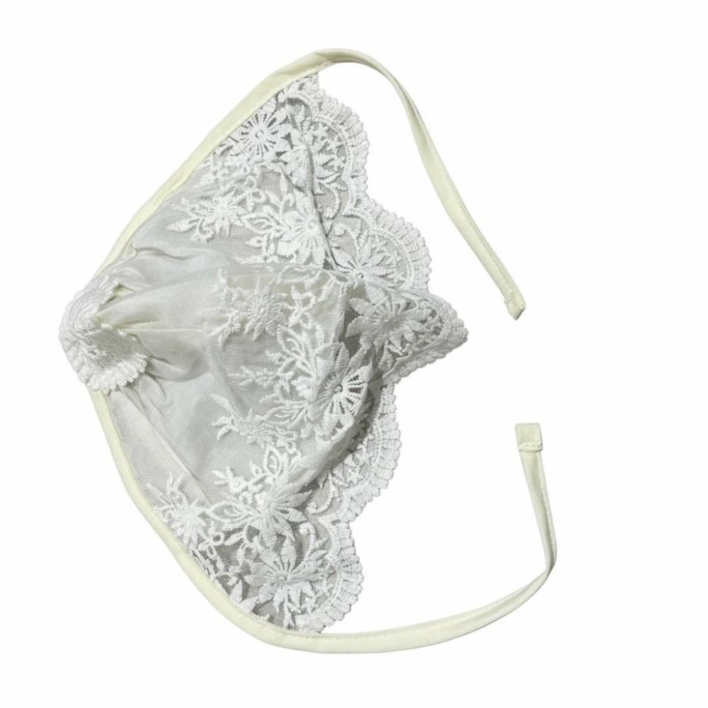 White Infant Lace Hat Flower Girl Bonnet Cap Cute Baby Lace Hat Newborn