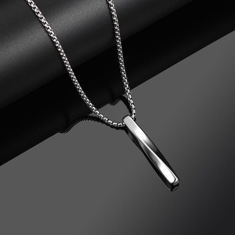 Unisex Trendy Titanium Steel Spiral Necklace with Hip-Hop Pendant
