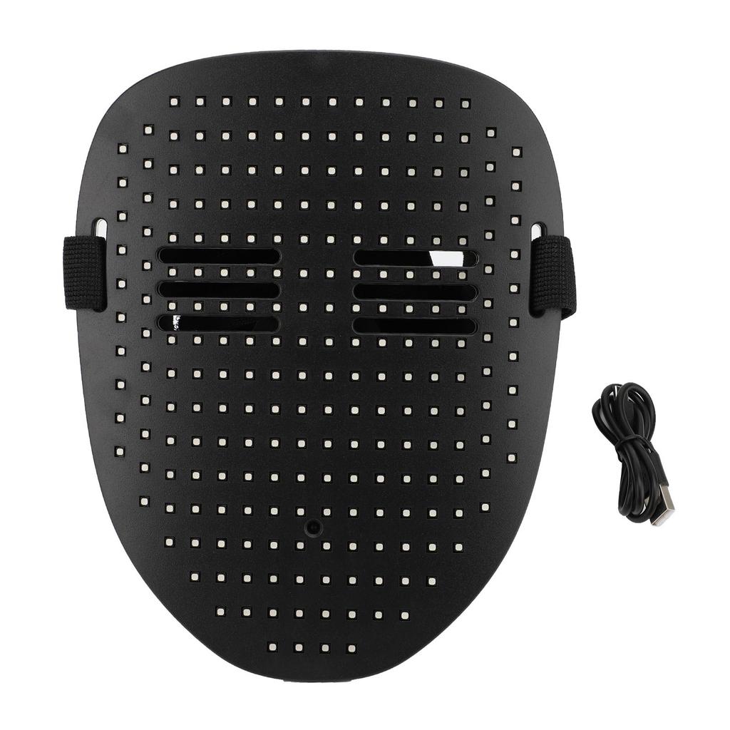 LED Party Face Cover 50 Modes Rechargeable Light Up Transforming Face Cover with Gesture Sensing 5V