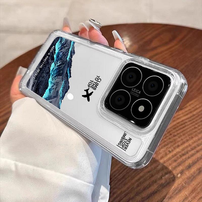 For Xiaomi 14T 13T Pro Redmi Poco X6 Pro M6 X5 Cover Shell Note 14 Pro 13 12 11 Heart Pattern Soft Silicone Shockproof Clear Slim Phone Cover