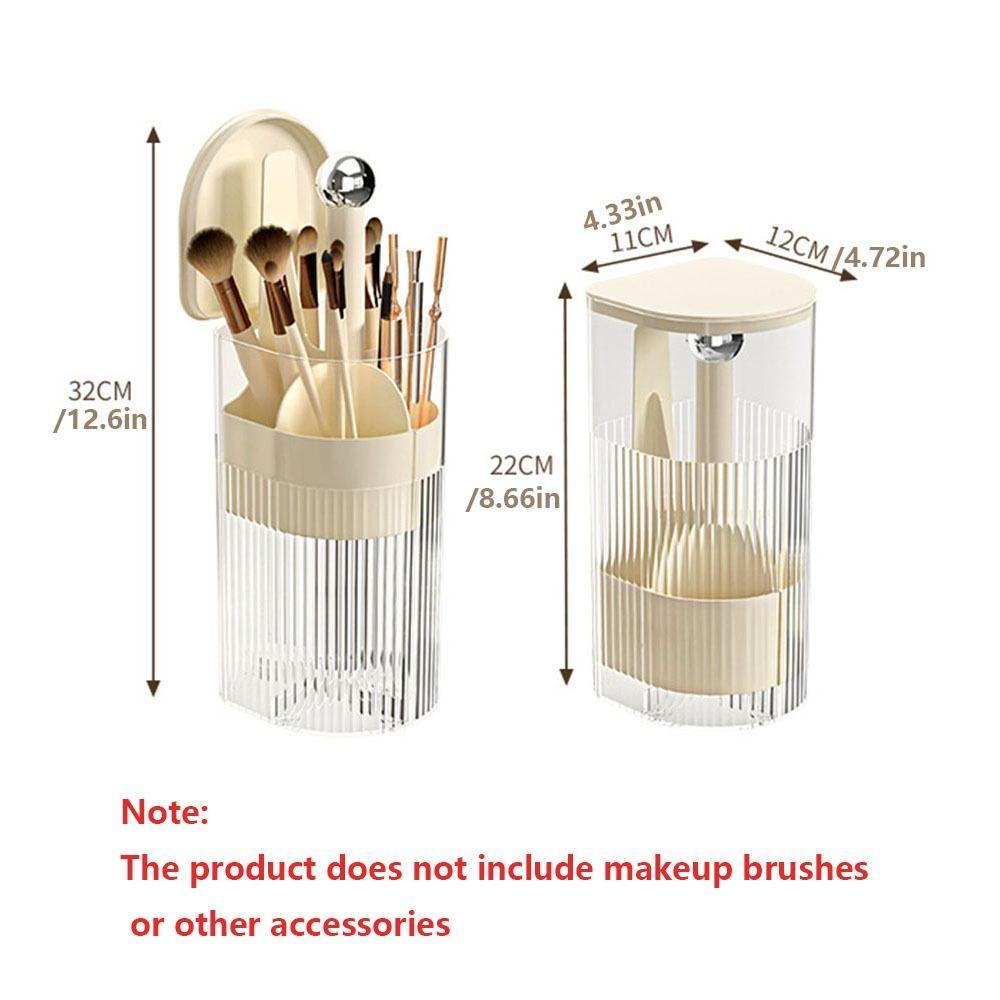 Transparent Automatic Lifting Makeup Brush Holder with Lid Makeup Brush Storage Tube for Brush