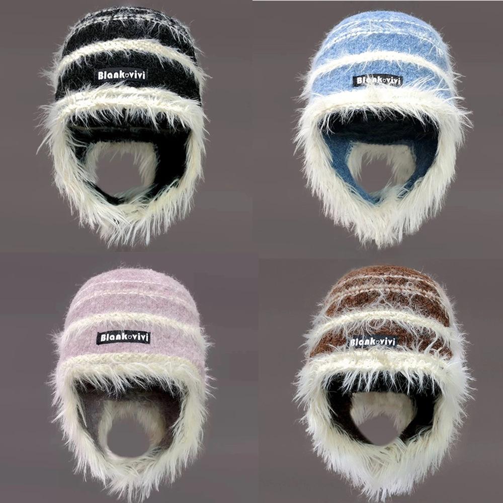New Winter Dandy Hat Earflap Beanie Hat Fashion Keep Ear Warm Hats For Women Streetwear Multicolour Fur Hats For Girl