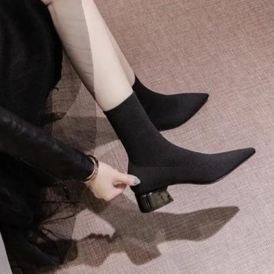 Осенние женские ботильоны элегантные на среднем каблуке женские короткие туфли с острым носком ботильоны Y2k Pu Goth высококачественные шикарные ботинки