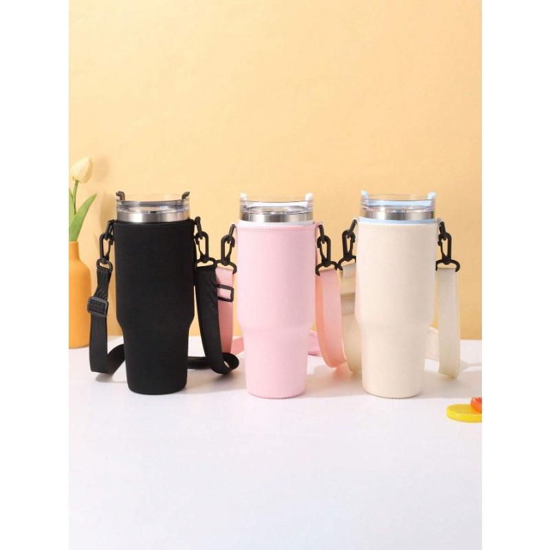 1 шт. Чехол для тамблера 40 унций, Крышка/Хранение/Организация для чашки, Крышка для чашки из материала для дайвинга, Защитный чехол для чашки с ручкой для автомобиля, Регулируемый ремень с диагональной лямкой