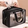 Extra Large Transparent Dry Wet Separation Makeup Bag for Traveling and Home