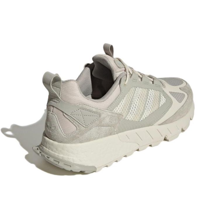 adidas Originals ZX 1K Boost 2.0 Классические спортивные тканевые кожаные нескользящие прочные низкие повседневные кроссовки для бега унисекс серые GY4165