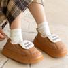 Модные зимние хлопковые ботинки на толстой подошве для женщин, удобные, теплые, с толстым плюшем, теплые зимние ботинки, женские легкие нескользящие ботильоны