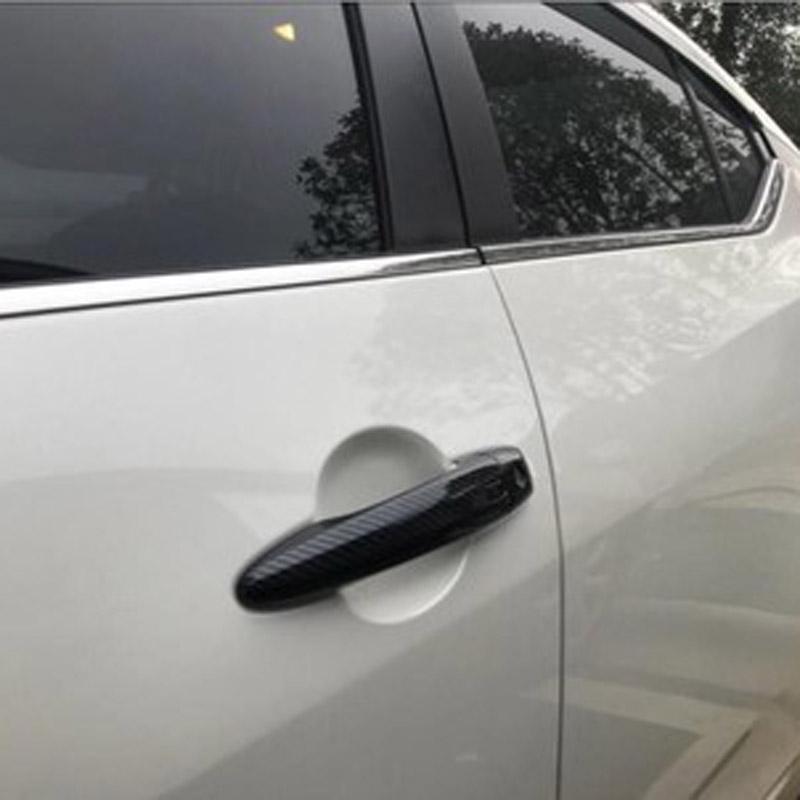For Nissan JUKE F16 Luxurious Chrome Carbon Fiber Door Handle Covers protector Stickers Car Decal Styling Accessories