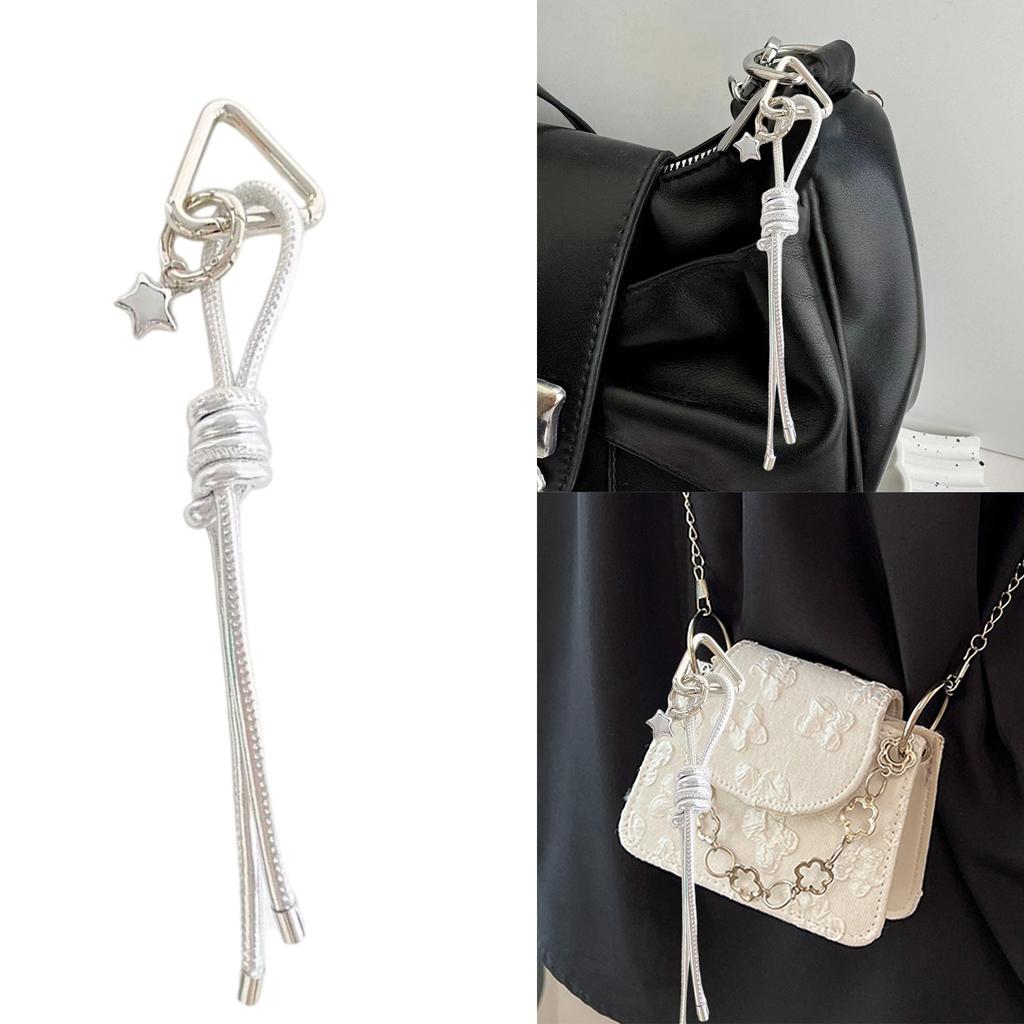 Stylish Star Knot Keychain Pendant With Durable Braided Rope And Premium PU Leather For Car Keys Bag Accessories