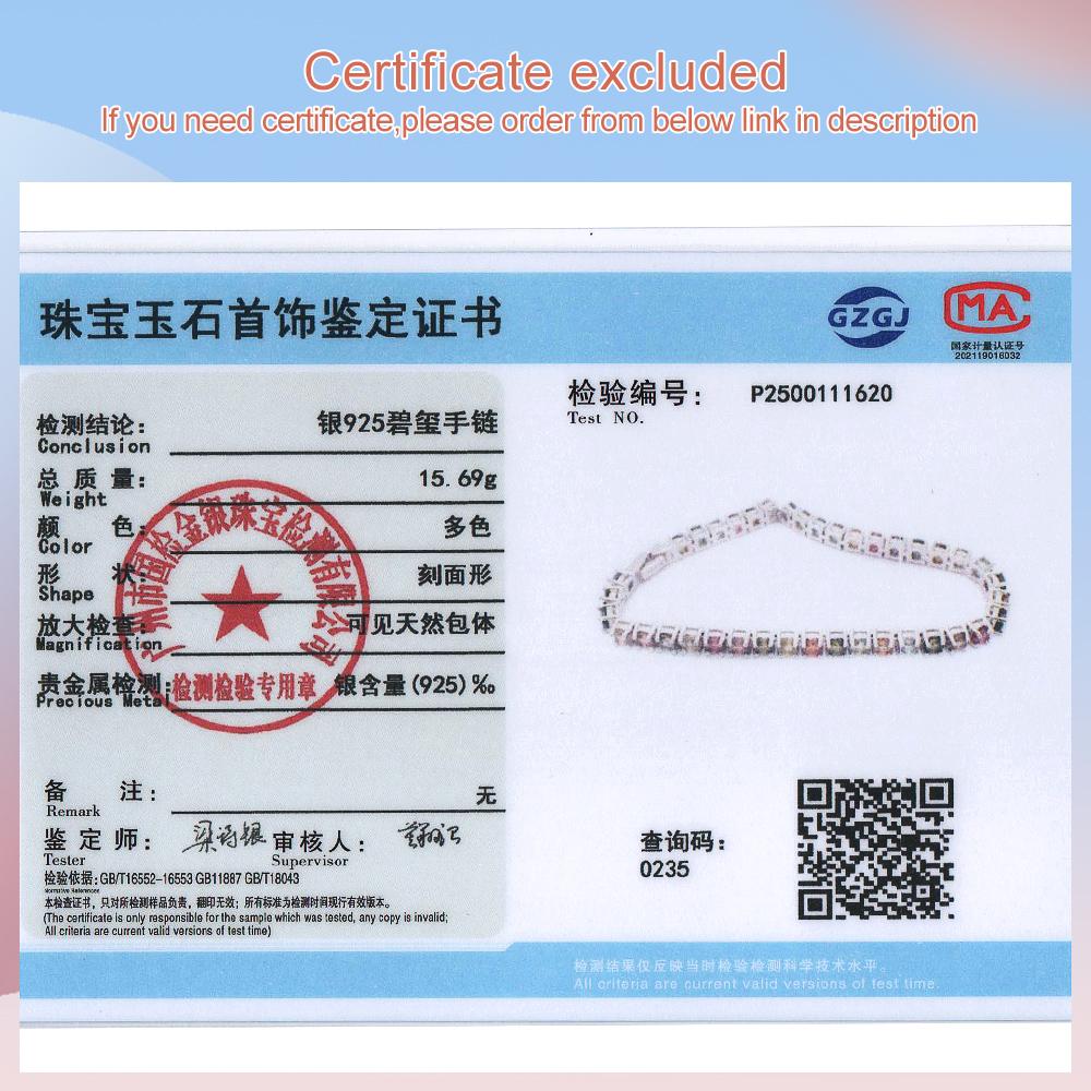 925 Sterling Silver Tennis Bracelet Round 4.0 Natural Tourmaline Gemstones Fine Jewelry for Women's Festival Gifts