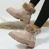 Fashion Thick Plush Snow Boots Women Faux Suede Non-slip Winter Boots Woman Keep Warm Cotton Padded Shoes Platform Ankle Booties 2024