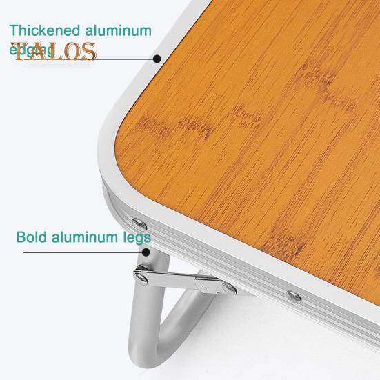 Складной стол для пикника на открытом воздухе, легкий, прочный, алюминиевая рама, бамбуковая столешница, для кемпинга, пешего туризма, походов, барбекю, портативный складной стол