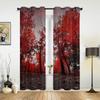 Maple Leaves Red Forest Starry Sky Window Curtains Home Decoration Living Room Curtains Kid's Room Cortinas For Kitchen Bedroom