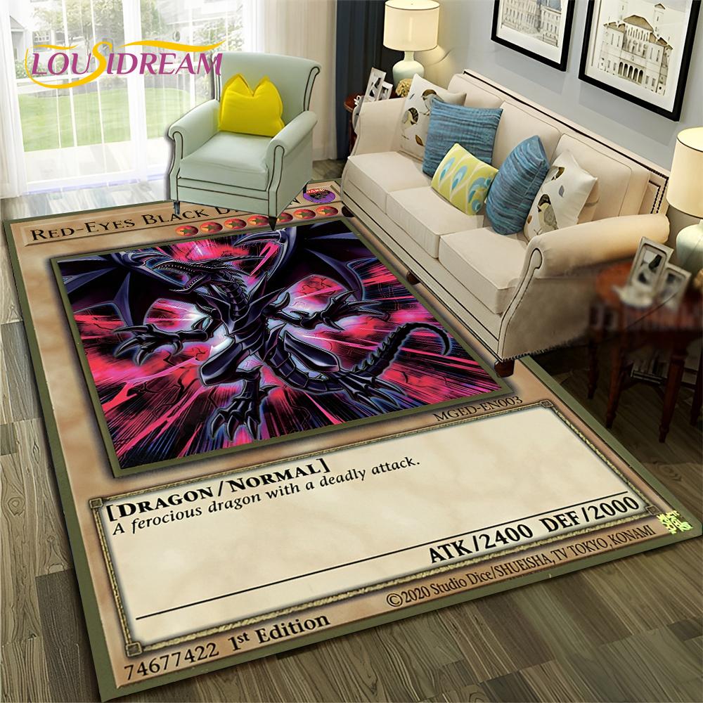Коврик с рисунком аниме Yu-Gi-Oh MONSTER CARD для дома, гостиной, спальни, дивана, коврика, декор, детский коврик, нескользящий напольный коврик