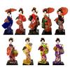Ethnic Japanese Geisha Dolls Oriental Doll Sculpture 9" Kimono Dolls for Shelf Tabletop Home Office Decoration Kids Gift