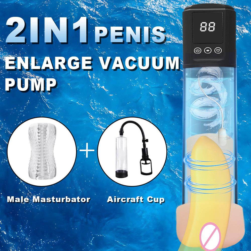 Electric Penis Pump Male Masturbator for Penis Vacuum Enlargement Train 9 Sucking Vibrating Rechargeable Sex Toys for Men Bigger