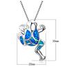 Bohemia Cute Frog Pendant Necklace For Women Inlay Blue Imitation Opal Necklace Wedding Party Jewelry Christmas Gifts for Her
