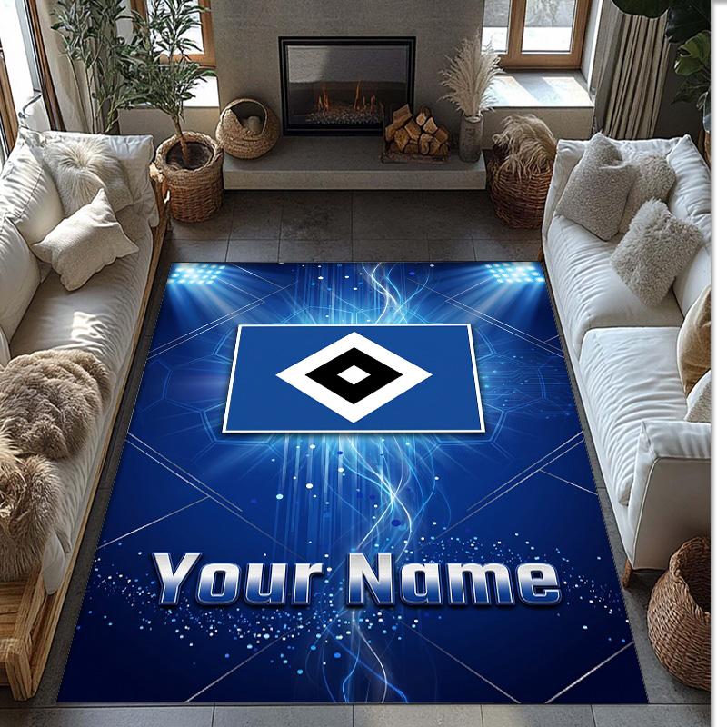 Hamburger SV Printed Crystal Velvet Rug Non‑Slip Crystal Velvet Carpet For Sofa Bedroom Indoor Home Decoration
