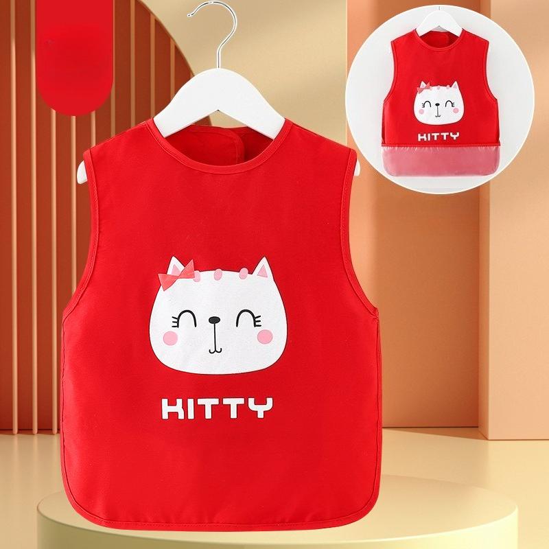 Мультяшные Водонепроницаемые Кавайные Детские Слюнявчики Без Рукавов, Ткань для Отрыжки после Еды, Защитный Фартук от Грязи, Слон, Жираф, Аксессуары для Кормления