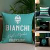 Роскошная наволочка с логотипом B-Bianchi для подушки на диван, в гостиную, спальню. Квадратная подушка с двусторонней печатью. Наволочка для подушки для сна