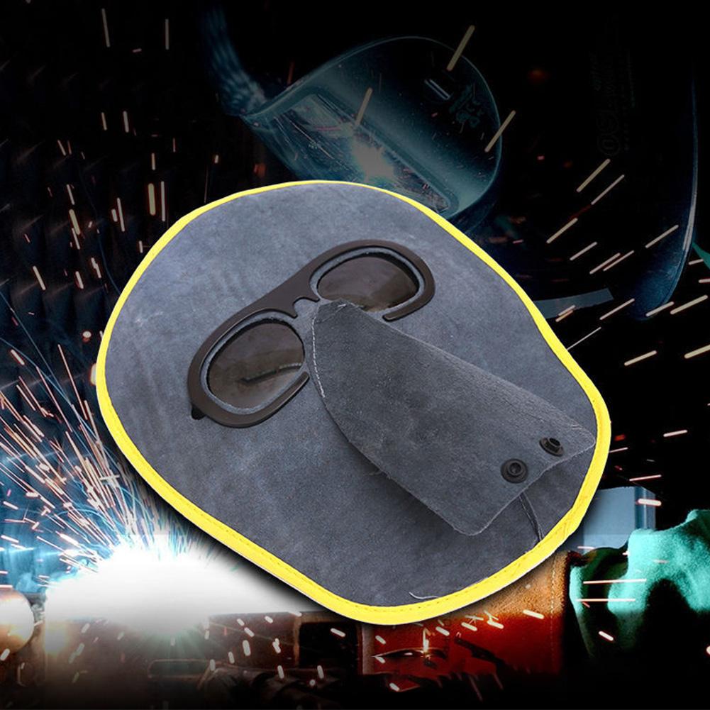Очки из коровьей кожи Очки для защиты труда Сварочные очки Защитная маска для лица-призрака Головной убор Маски для сварки из коровьей кожи
