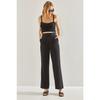 Women's Double Fabric Velcro High Waist Palazzo Trousers 60221010