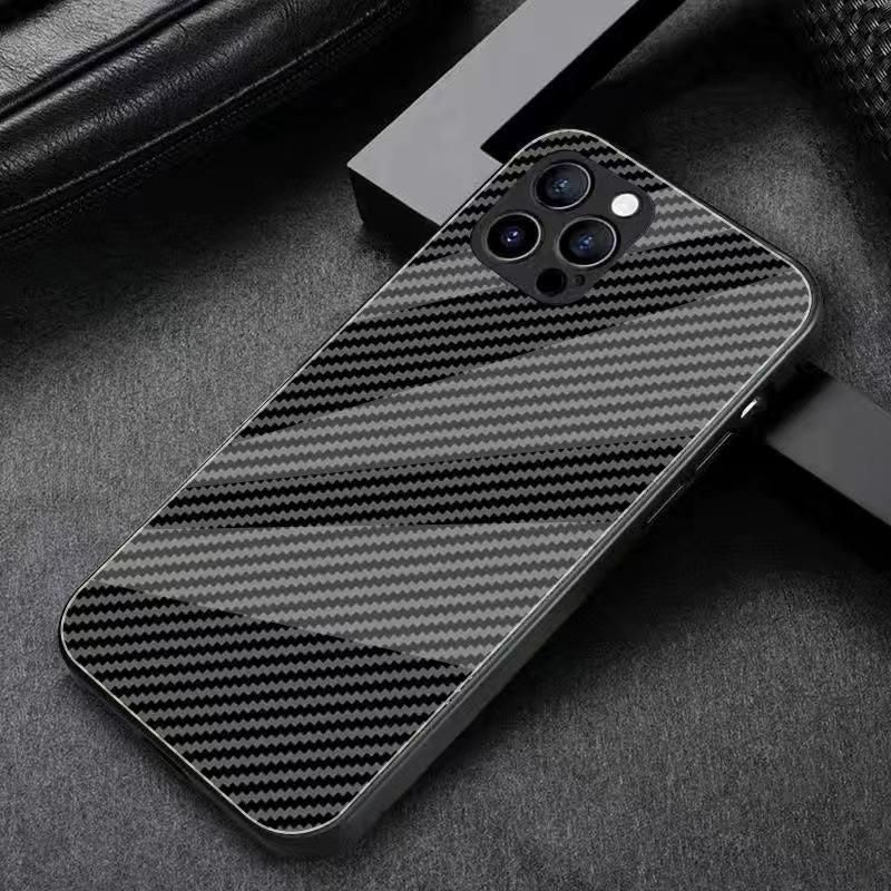 KYLZ4 Новый Чехол из Углеродного Волокна с Логотипом BMW для iPhone 16 Pro 11 12 13 14 Pro 15 Pro Max 7 8 Plus XR XS MAX Мягкий Край Покрытие Наклейка