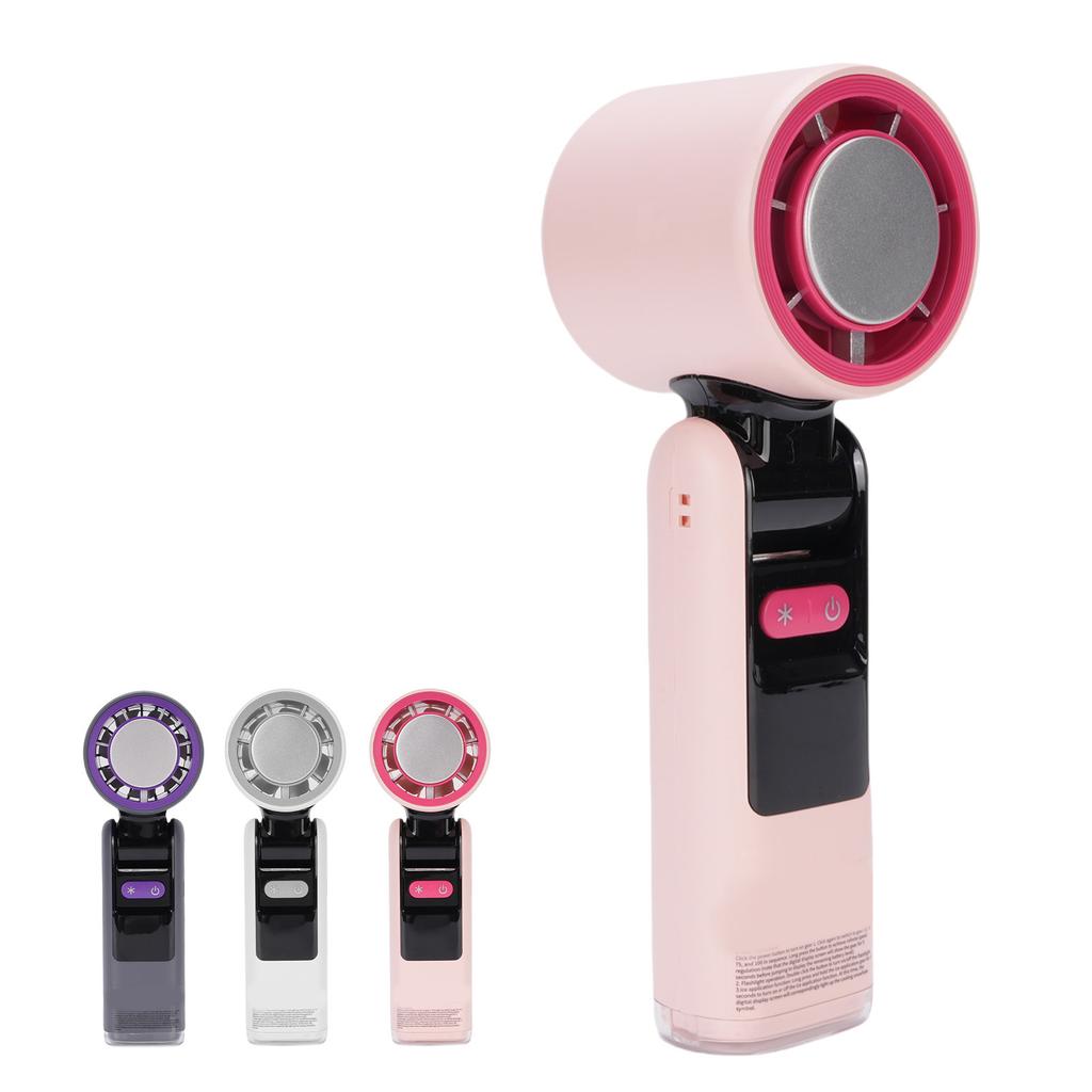 Ice Cooling Hand Fan Ice Cooling Handheld Fan LED Light Rechargeable 4000mAh 100 Speed LED Digital Display for Travel