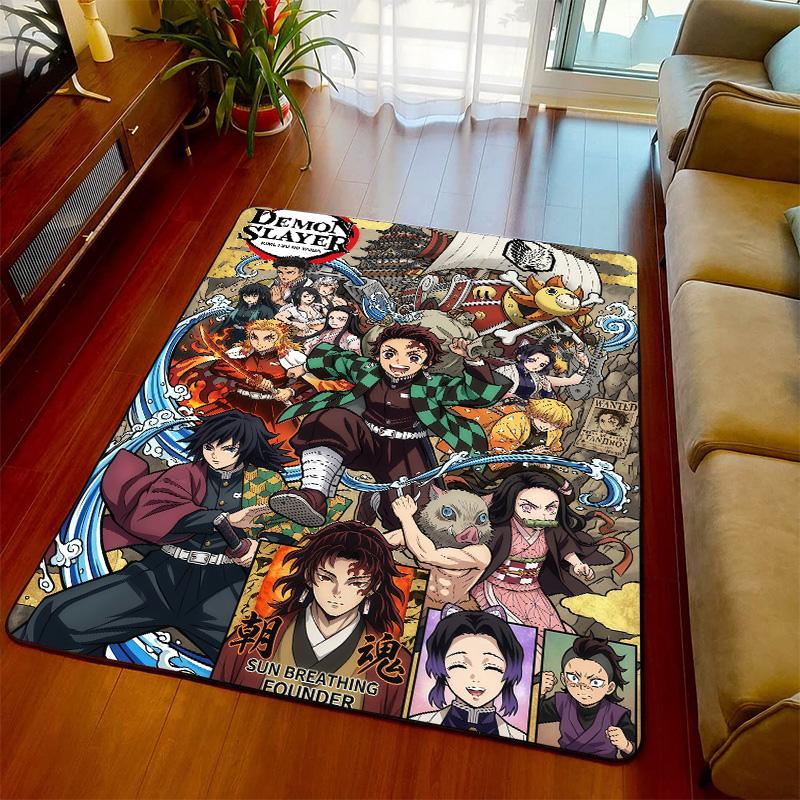 Demon Slayer Floor Rug Carpet Anime Theme Soft Touch Non Slip Base for Bedroom Living Room Home Interior -QJY