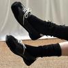 Novelty Lace Up Ballet Sneaker Flats Women Square Toe Splicing Design British Style Mary Jane Shoes Cozy Non-Slip Designer Pumps