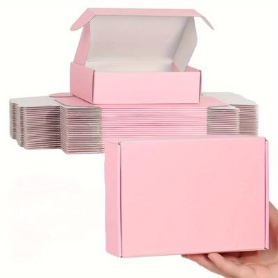 10 шт. Розовые почтовые коробки, Розовые гофрокартонные почтовые коробки оптом для упаковки, Отправки по почте, Подарочные