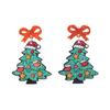 1 пара женских серег-подвесок в мультяшном стиле в форме рождественской елки с дизайном из пайеток, акриловые серьги, праздничное украшение