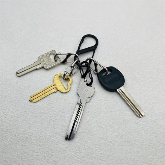 10 шт., карабины, застежки-молнии, двойная пружина, S, карабин, замки на молнии, двухсторонняя пряжка, дизайн открытия, противоугонные застежки-молнии