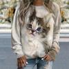 Animal Cat 3d Print Hoodies Women Fashion Crewneck Hoodie Cartoon Kawaii Graphic Coats Women Sweats Oversized Clothing Manga