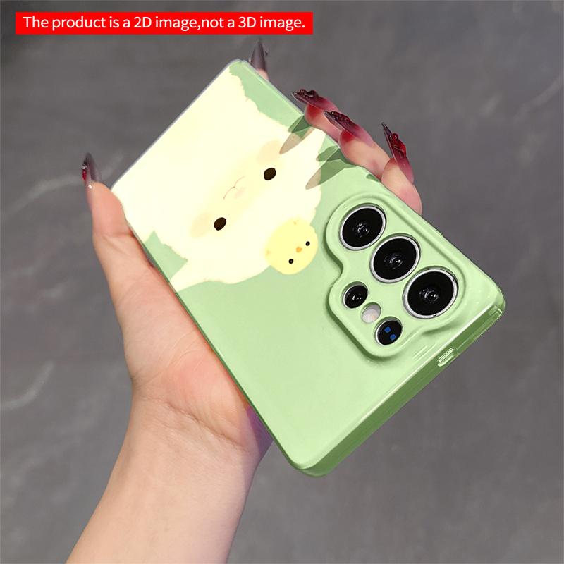 2DFlat Samsung phone case Cute Lamb with Yellow Chick on Head Applicable to Galaxy S23 S24 S25ULTRA S26 A12 A14 A15 A16 A54 A55