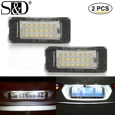 2 шт., белые 18SMD автомобильные светодиодные лампы освещения номерного знака, бусины для BMW Mini Cooper R56 R57 R58 R59, автомобильный источник света, без ошибок