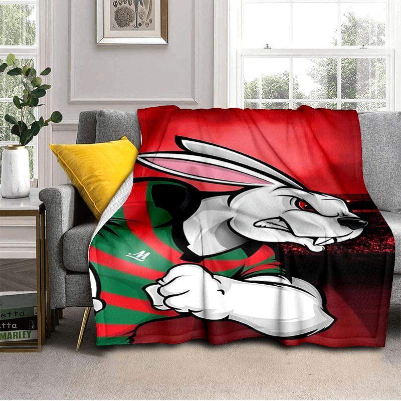 Nrl Rabbit Logo Design Blanket Suitable for Sofas, Beds, Offices, And Camping - Perfect Gift for Halloween Christmas