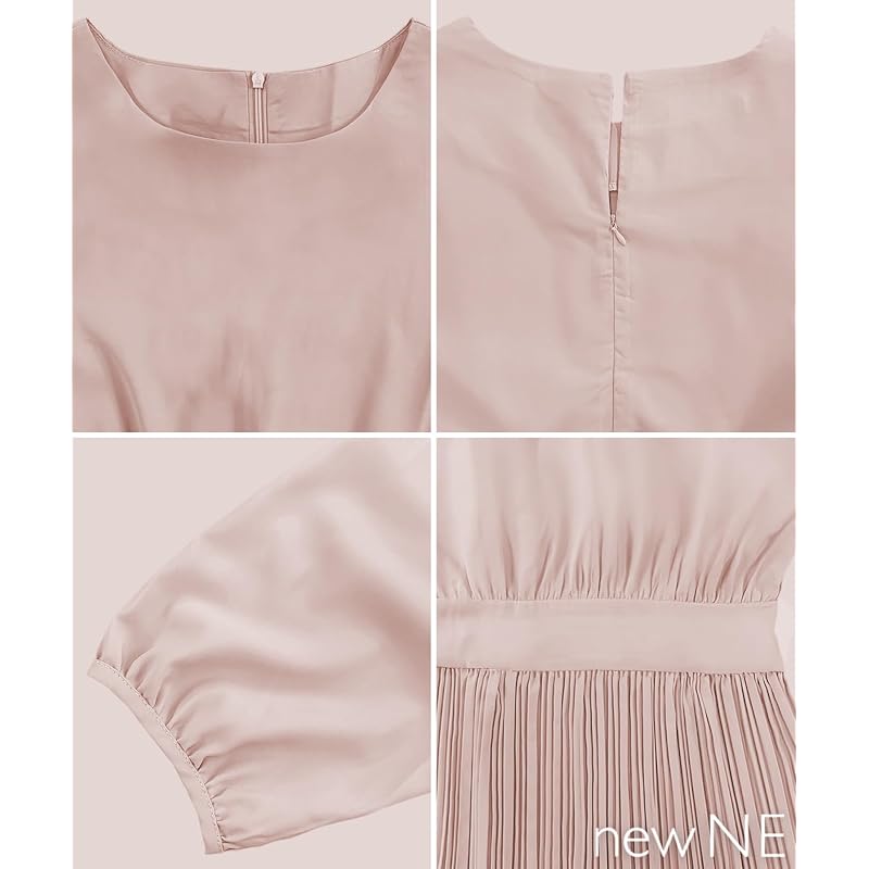 [Nune] Плиссированное платье, официальное женское платье с длинным рукавом, вечернее платье, случайный, цельный, длиной до икры, для беременных, толщина, езда на работу, цельный, рубашка, деловой, большой