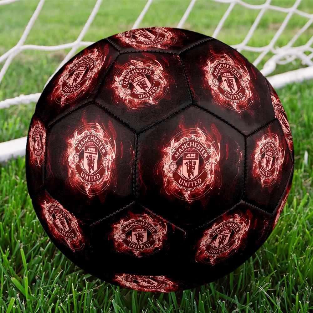 Man Utd logoSoccer Ball Colorful All Ages Machine Stitched PVC Competition Ready Durable High-Bounce