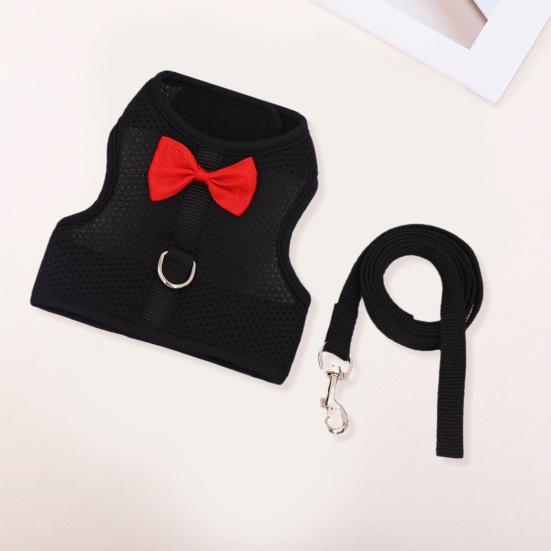 1 Set Pet Harness Leash Stylish Bow Decoration Small Pets Rabbit Traction Harness for Outdoor Walking