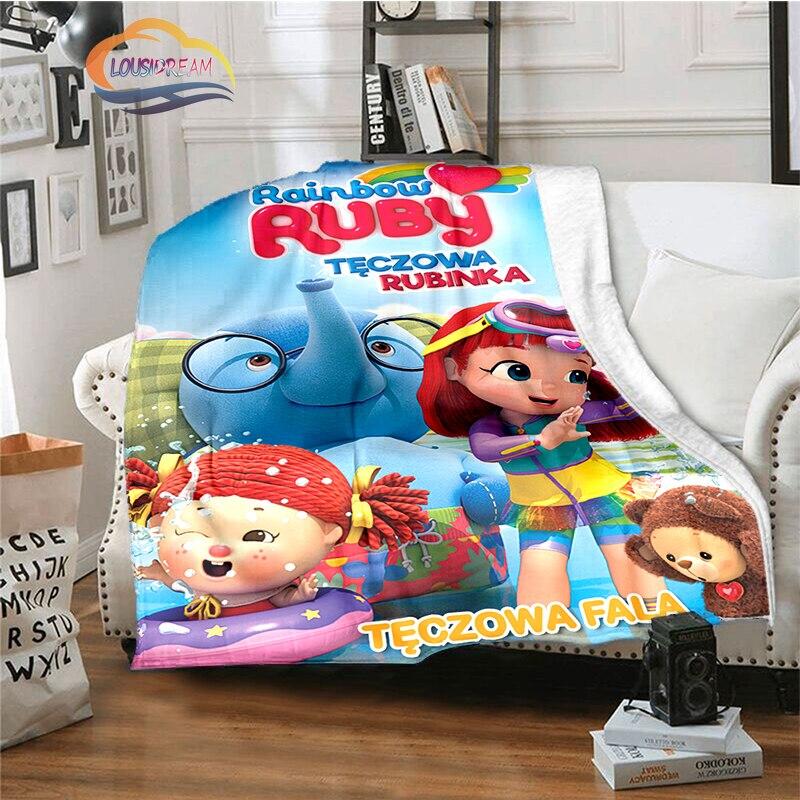 3D мультсериал Радужная Руби Детское одеяло Лулу и медвежонок милое одеяло Одеяло для интеллекта и приключений Анимационное одеяло