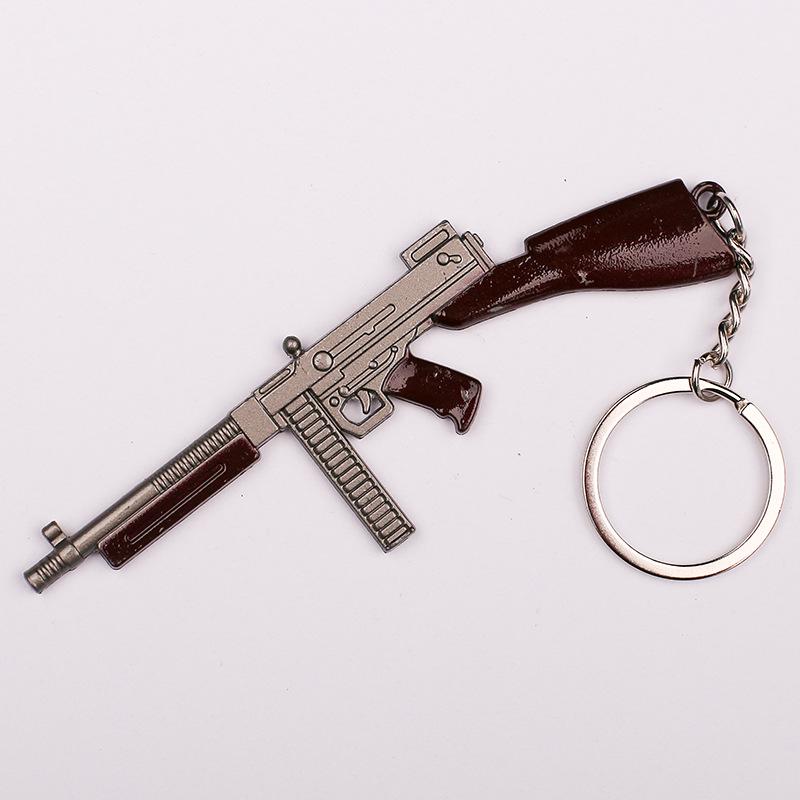 "12см брелок PUBG: Подарок: шлем 3-го уровня, сковорода и модель оружия 98KAWM.