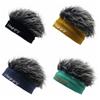 Hip Hop Fun Short Hair Caps Sports Brimless Beanie Wig Hat Rock Fake Hair Skullcap  Women