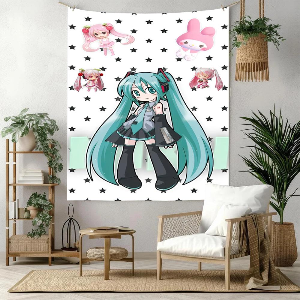 Hatsune Miku Style Wall Decor Tapestry Art For Pet Memorial Birthdaywedding Party Backdrop Family Gift
