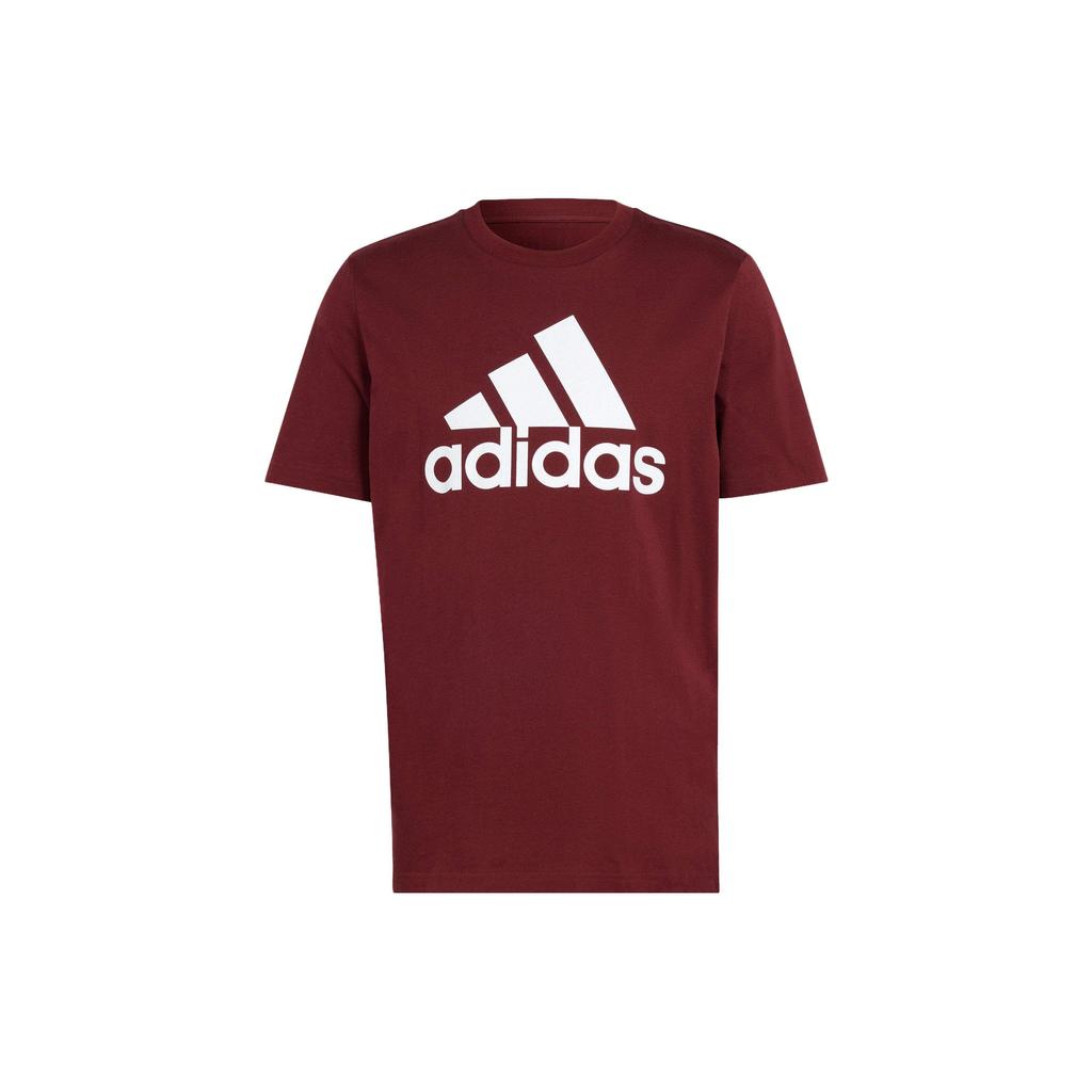 adidas Футболка с круглым вырезом и логотипом Essentials, мужские топы, темно-красного цвета IS1301